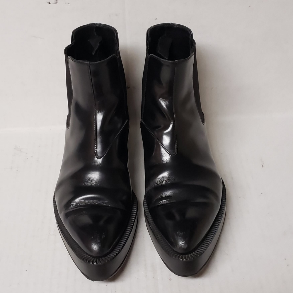 PRADA - Chelsea Black Leather Ankle Boots